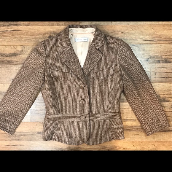 5/$20 Dana Buchman brown tweed tailored jacket, size 4 - Picture 5 of 8